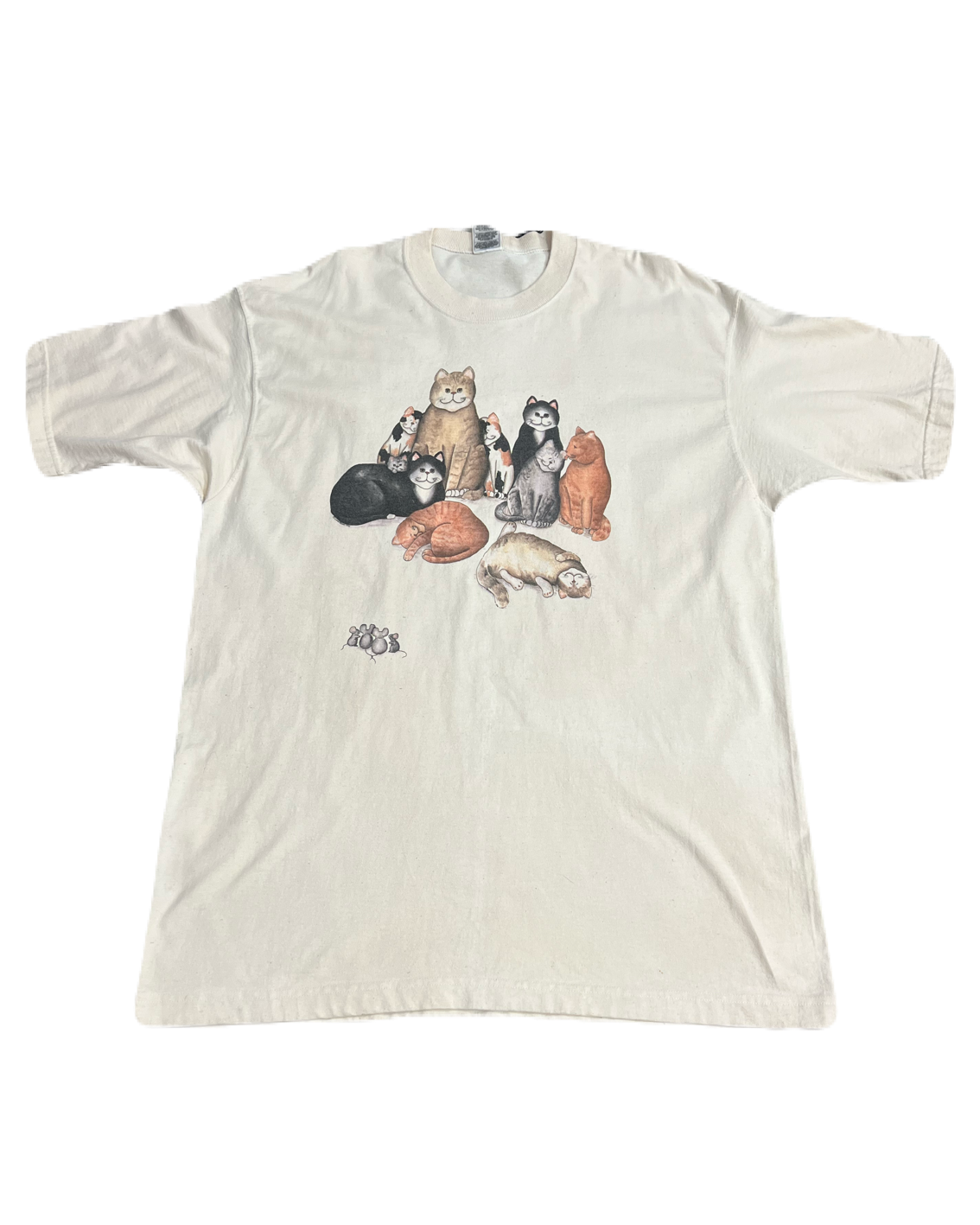 Vintage 90s Fruit of the Loom Cats Tee (Extra Large)