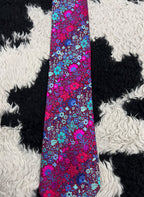 Ascot Fully Embroidered Pink Floral Tie