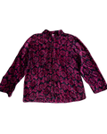 Hot Pink & Black Velvet Buttonup