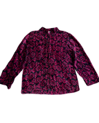 Hot Pink & Black Velvet Buttonup