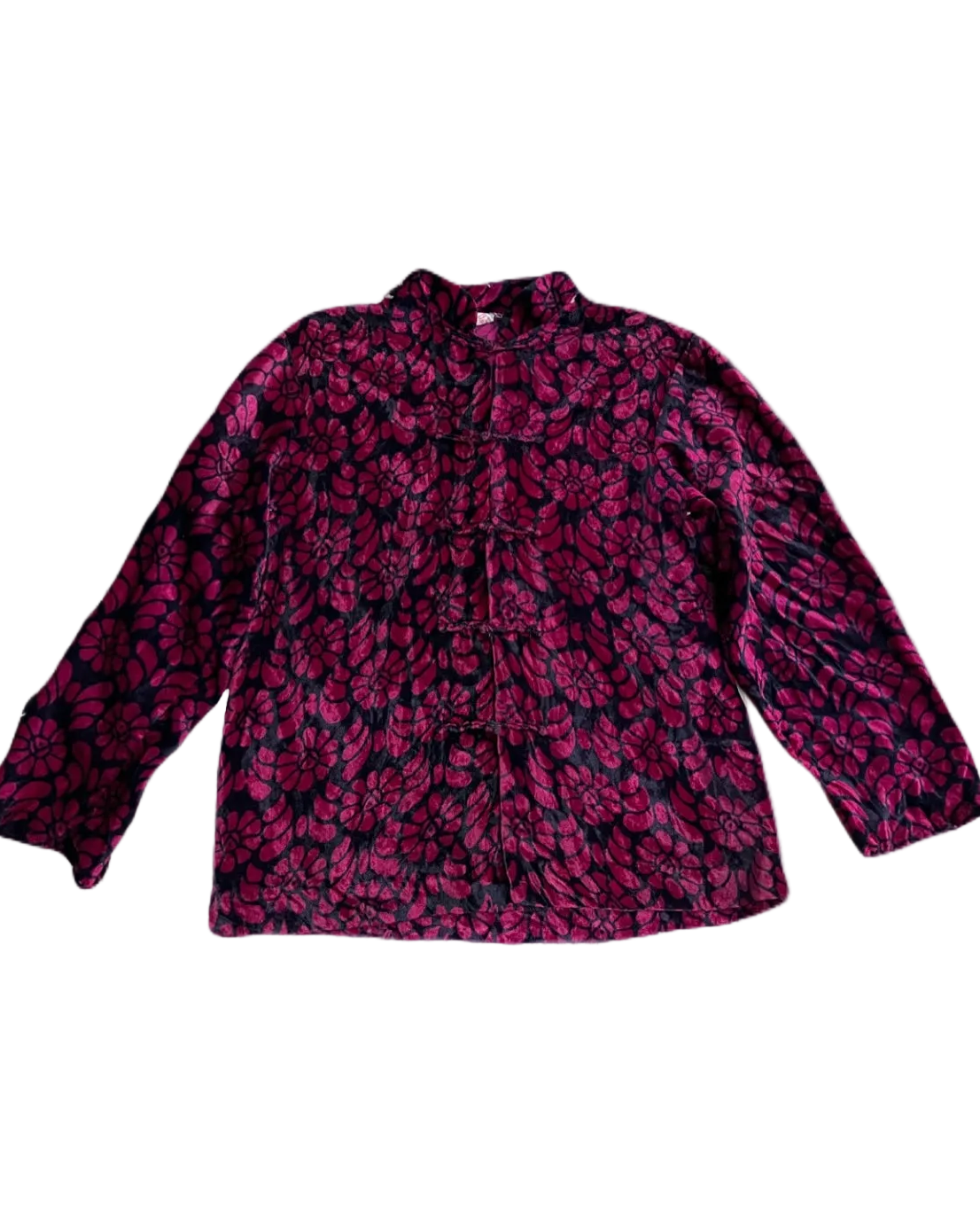 Hot Pink & Black Velvet Buttonup