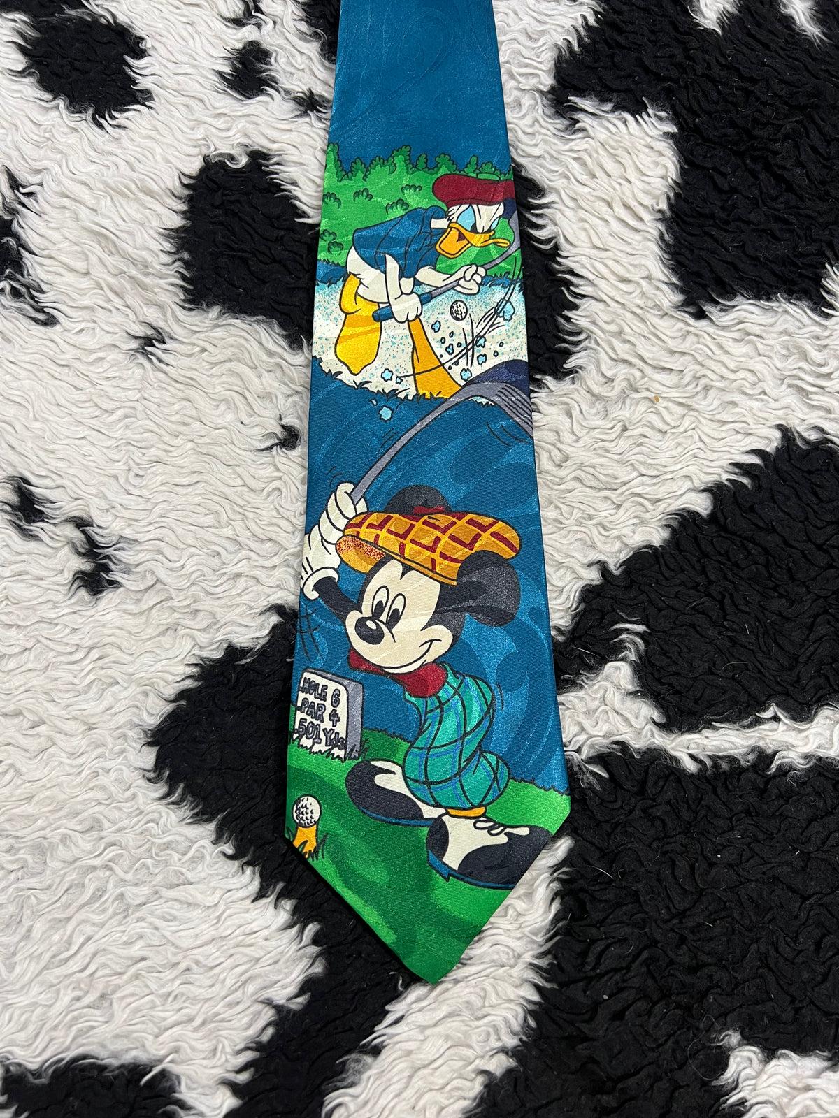 Vintage Mickey Mouse & Donald Duck Golf Tie