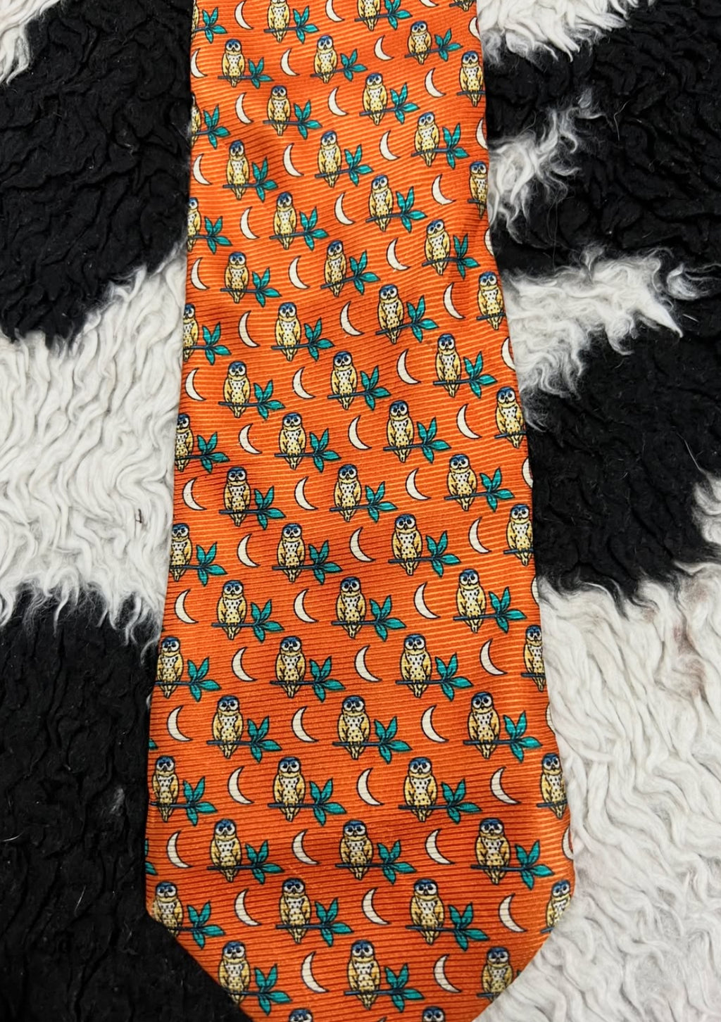 Whimsical Owls & Moon Tie
