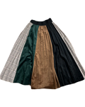 Patchwork Pleated Skirt