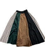 Patchwork Pleated Skirt