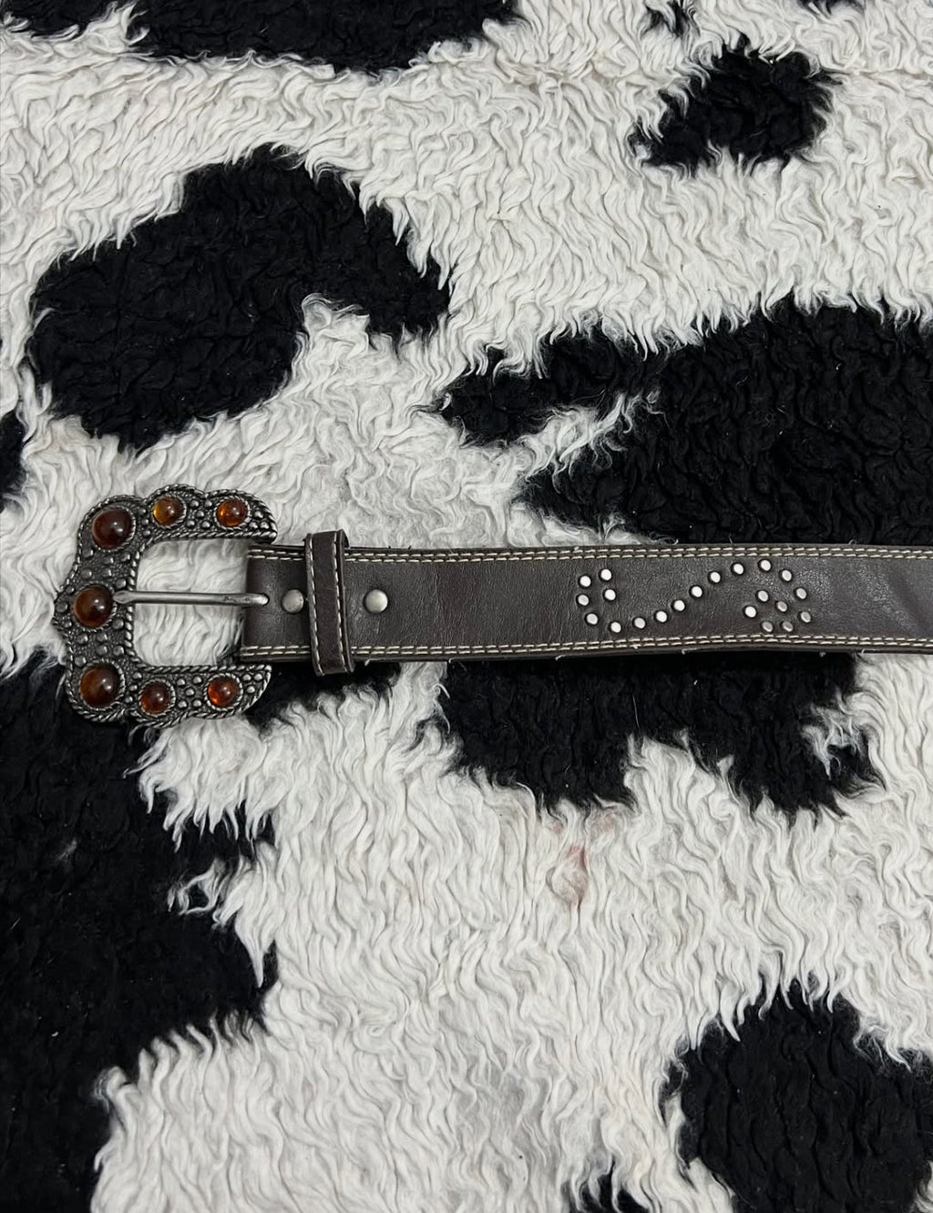 Vintage-Style Beaded Buckle Belt