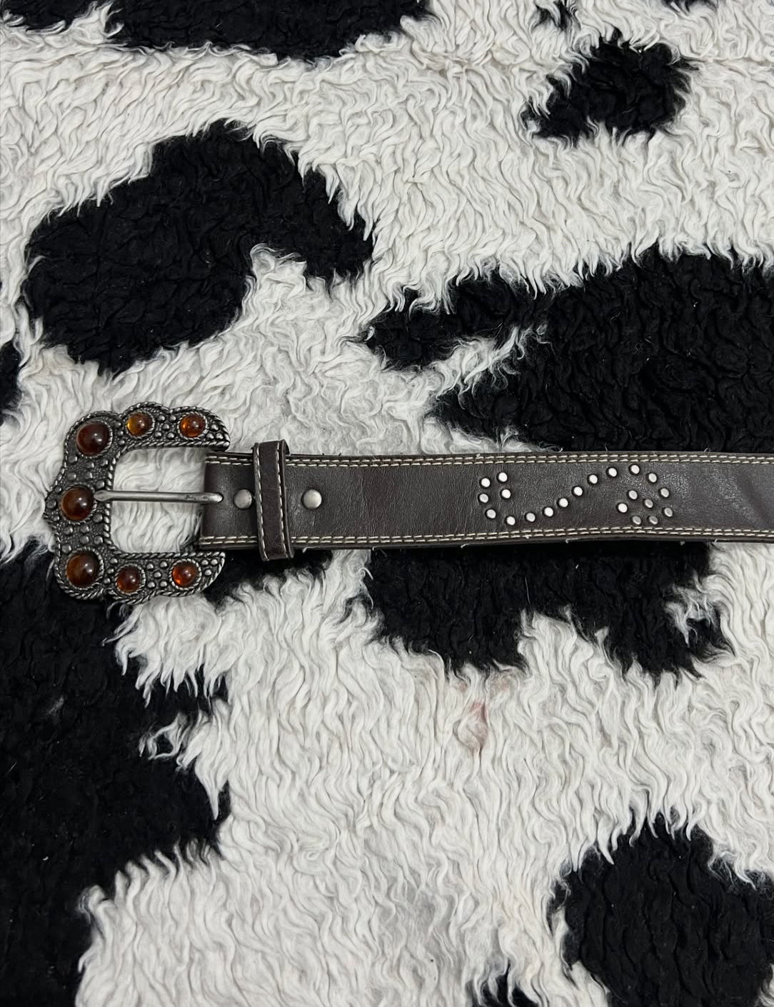 Vintage-Style Beaded Buckle Belt