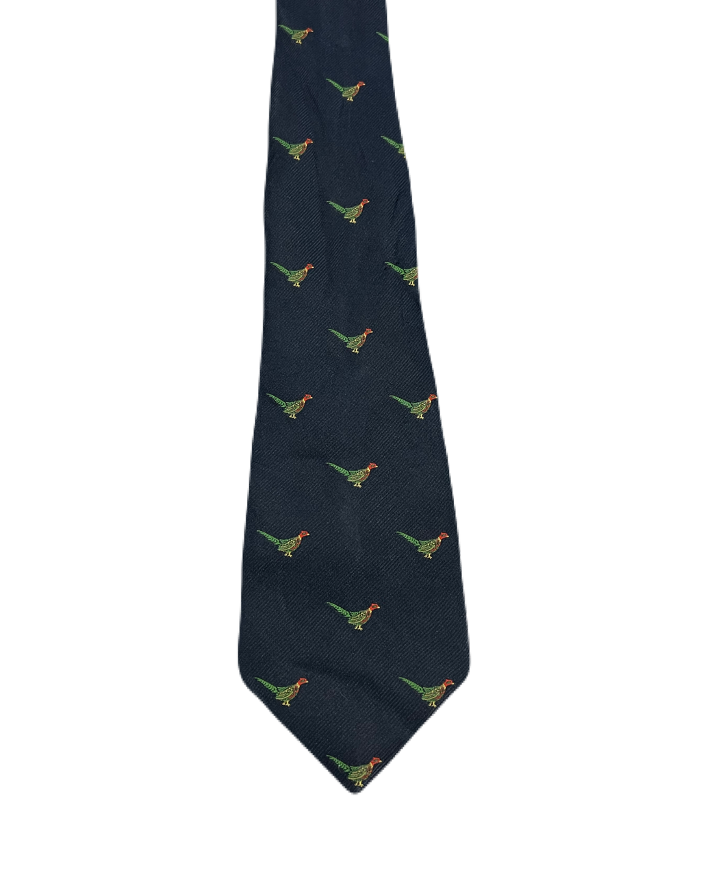 Blue Embroidered Pheasants Tie
