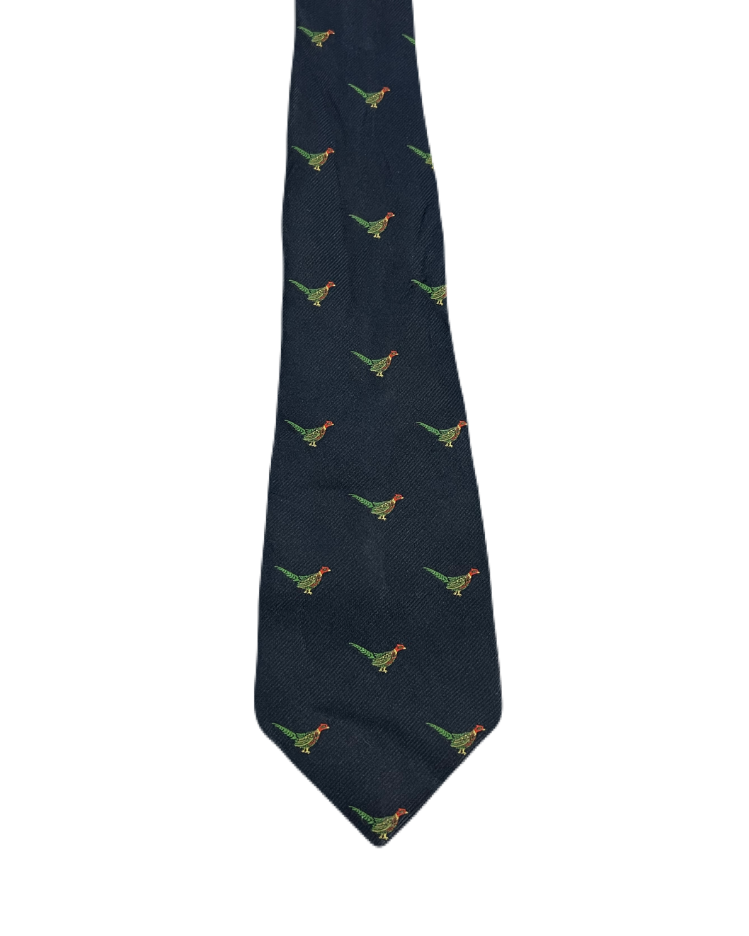 Blue Embroidered Pheasants Tie