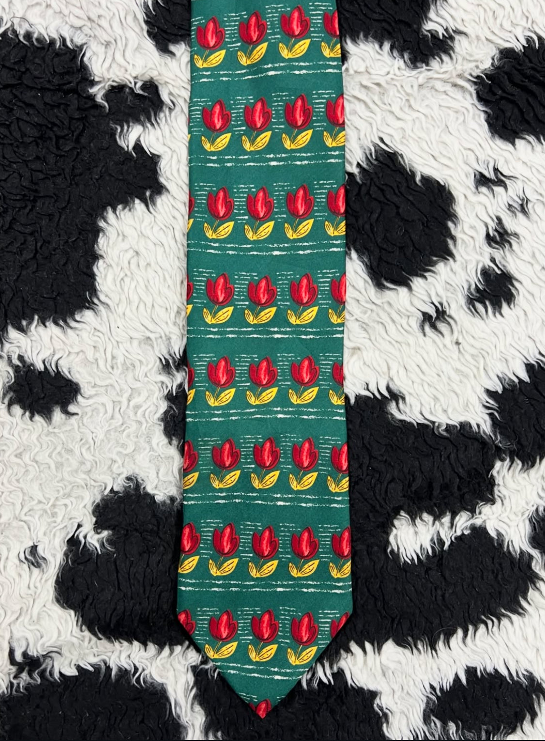 Green & Red Floral Tie