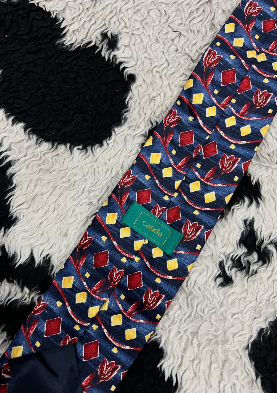 CANDA Blue & Red Floral Tie
