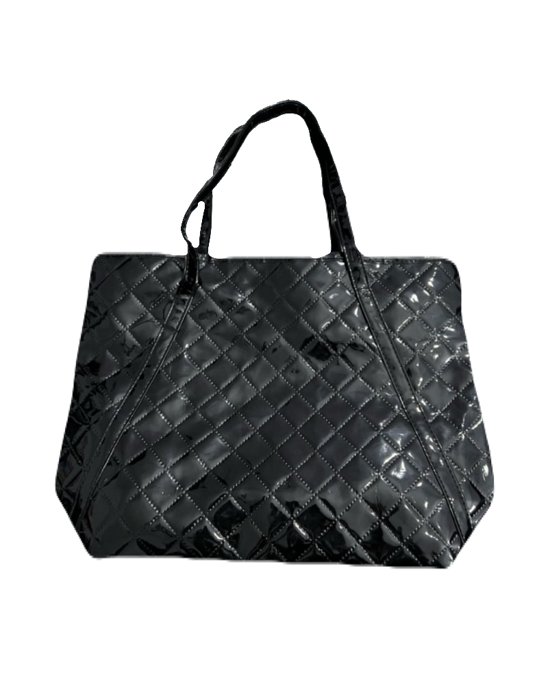 Black Quilted Tote Bag