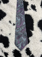 Grey & Purple Fully Embroidered Tie