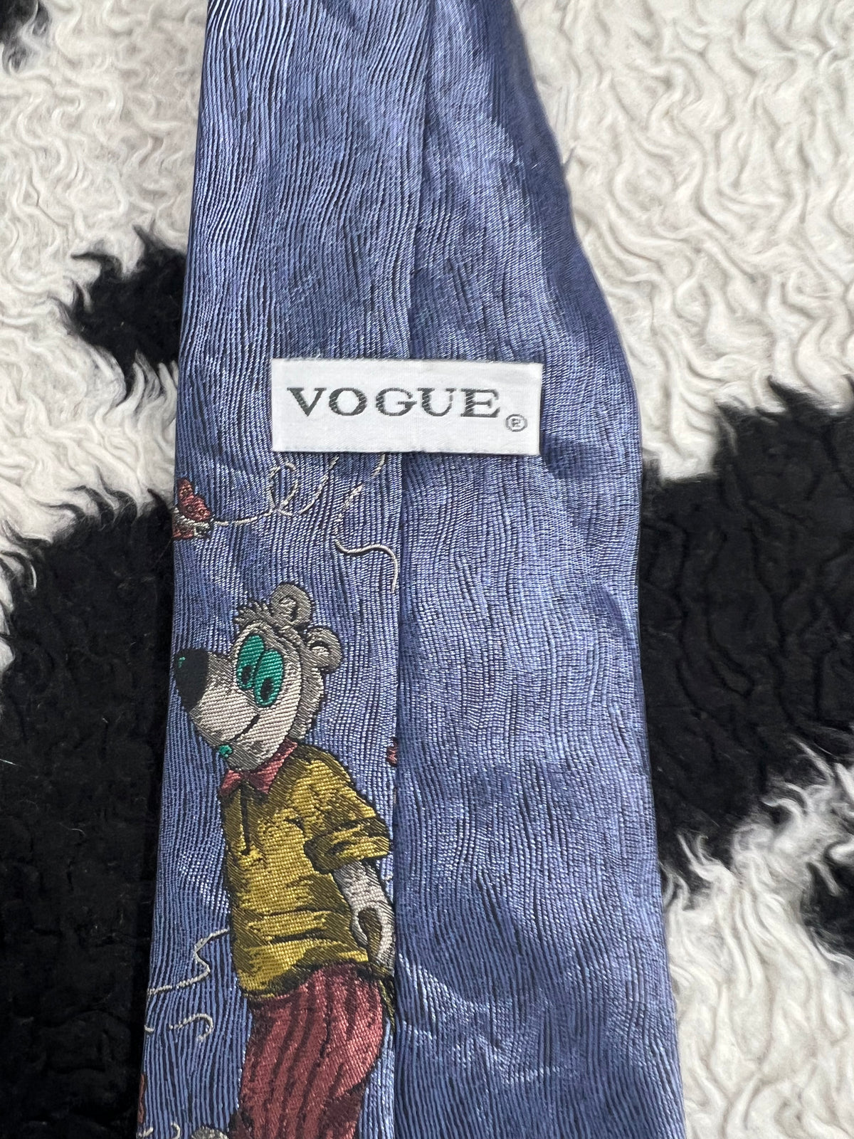 Vogue Mouse Embroidered Tie