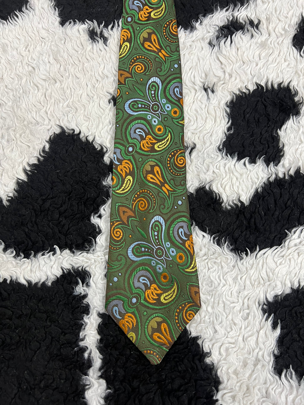 Saundersons Green Fully Embroidered Tie