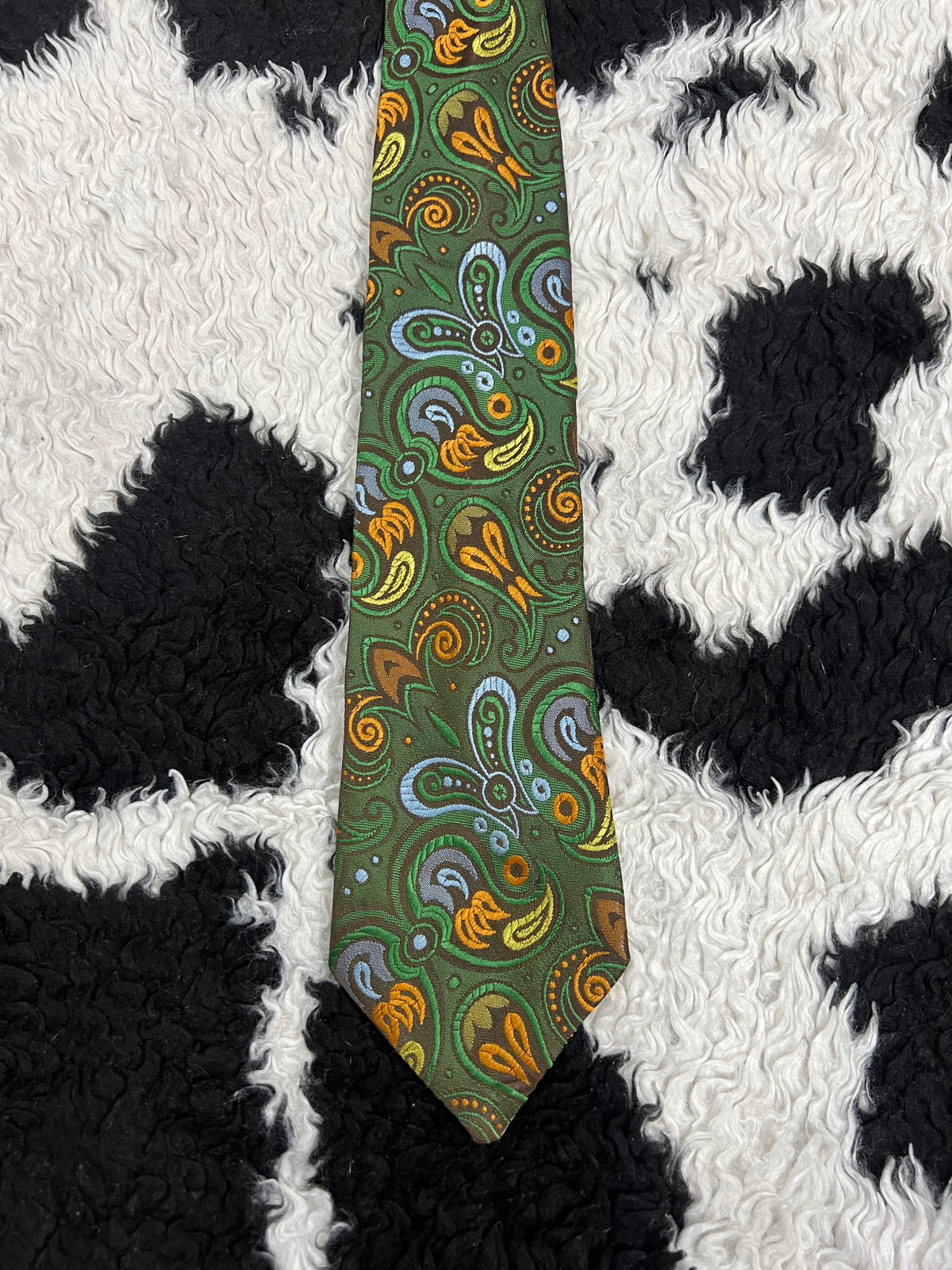 Saundersons Green Fully Embroidered Tie