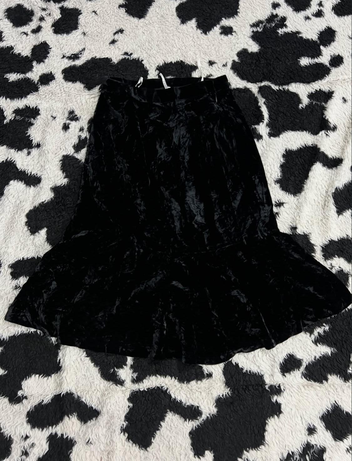 Long Black Velvet Skirt