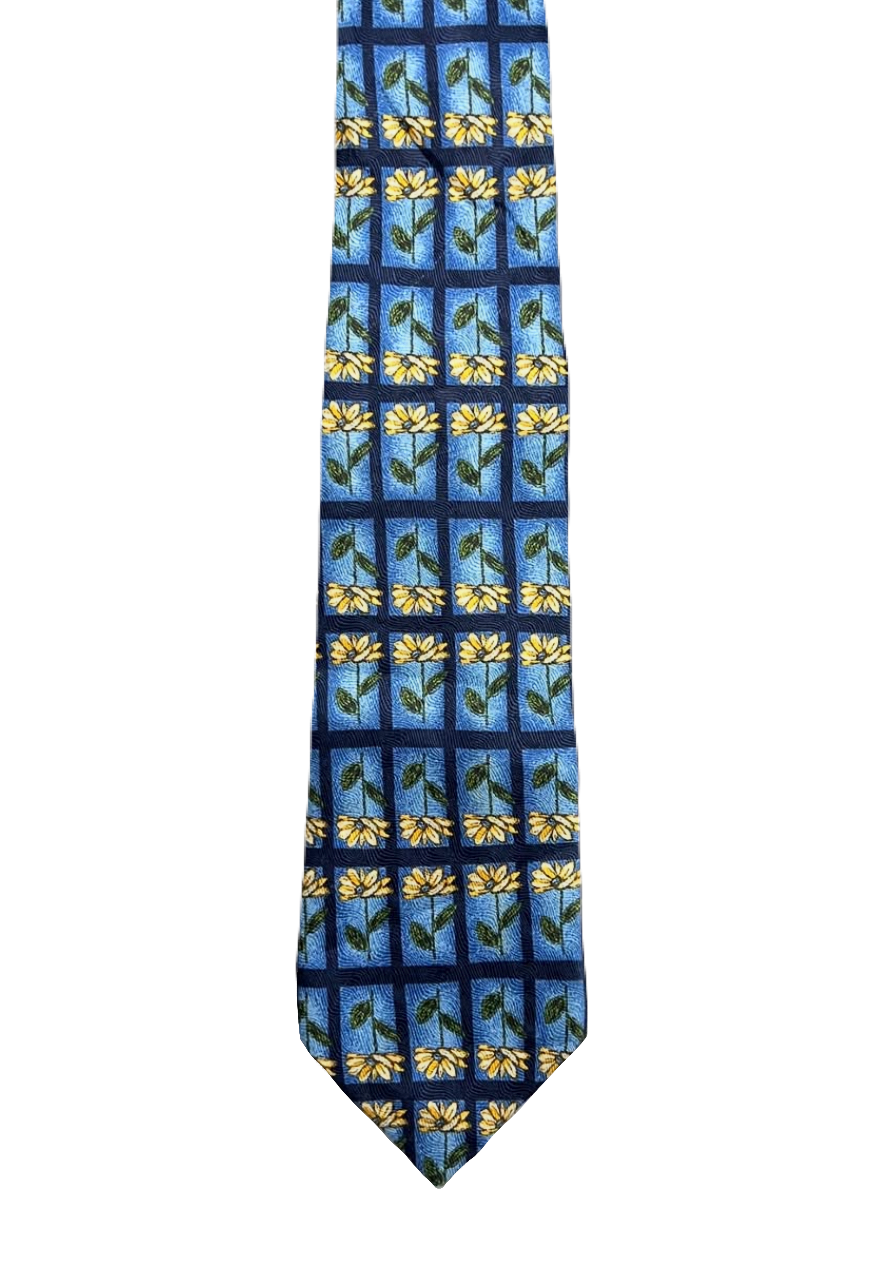 Blue & Yellow Floral Tie