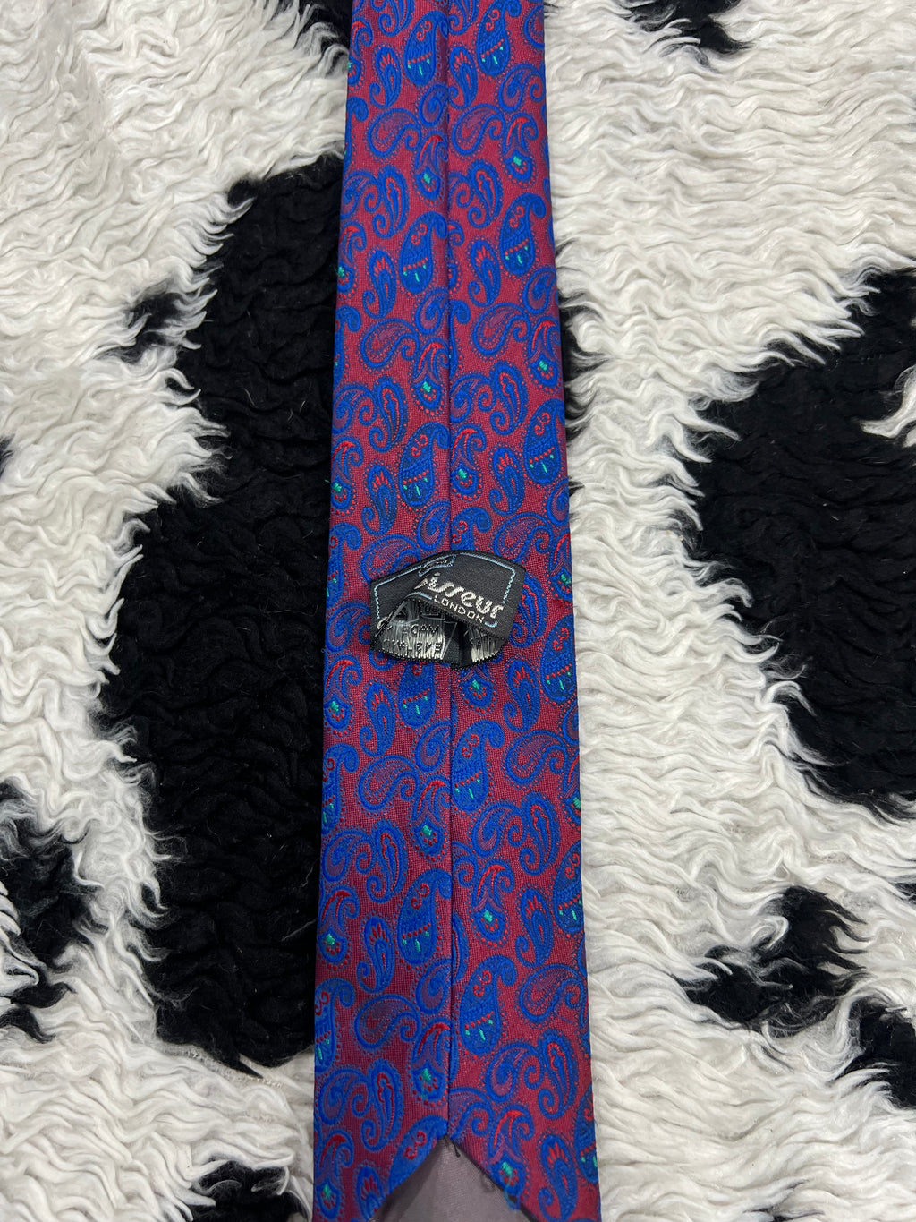Blue & Red Paisley Narrow Tie