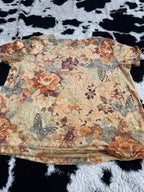 Butterfly Painting Print Velvet Top