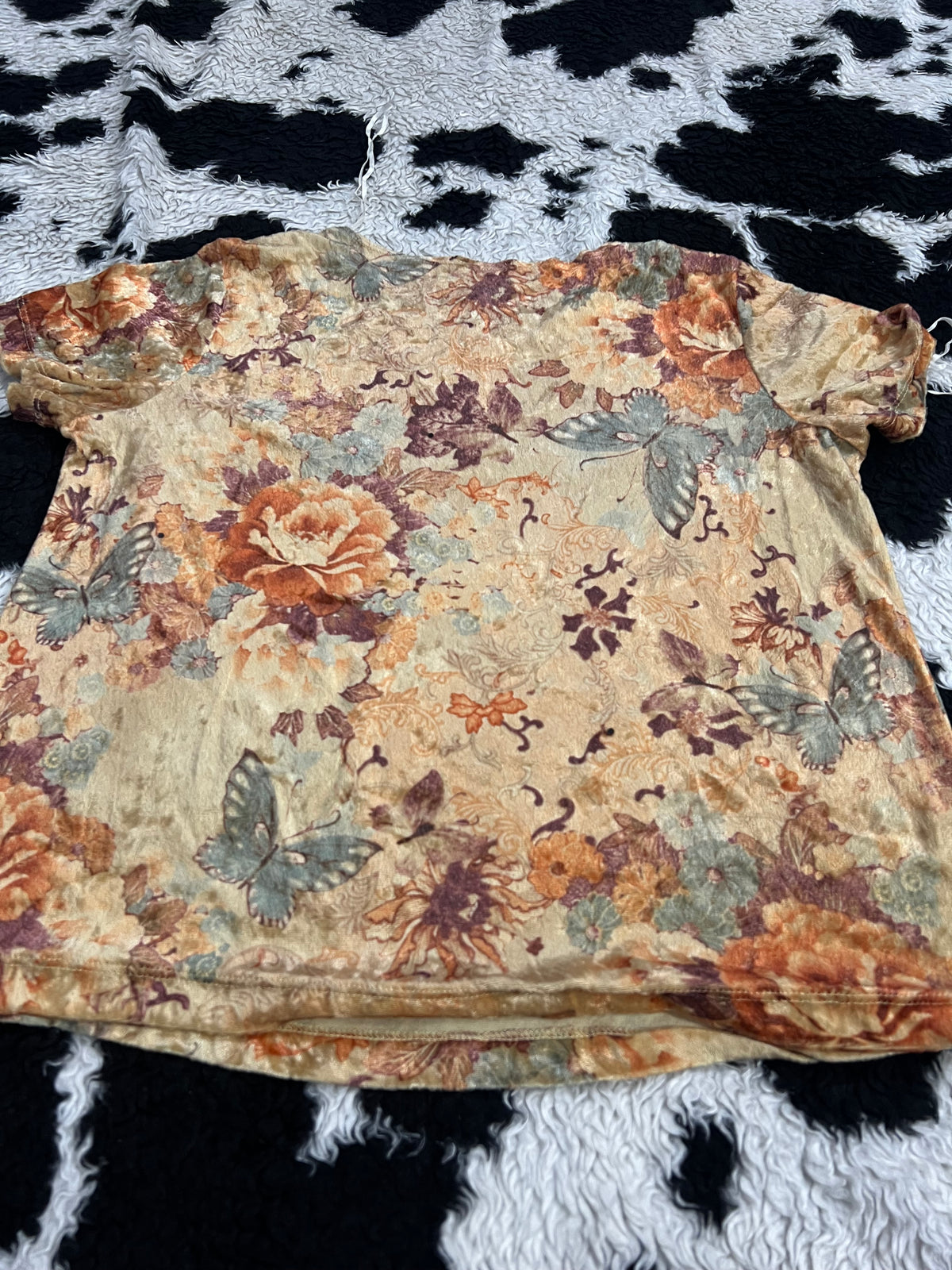 Butterfly Painting Print Velvet Top