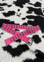 Pink Double-Hole Canvas Belt