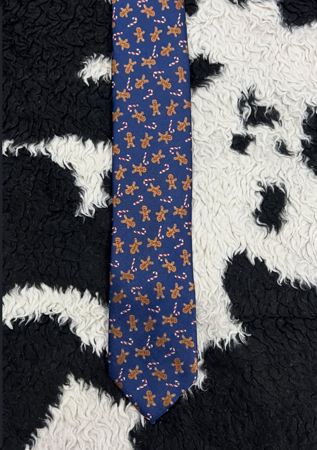 Gingerbread Man & Candy Canes Tie