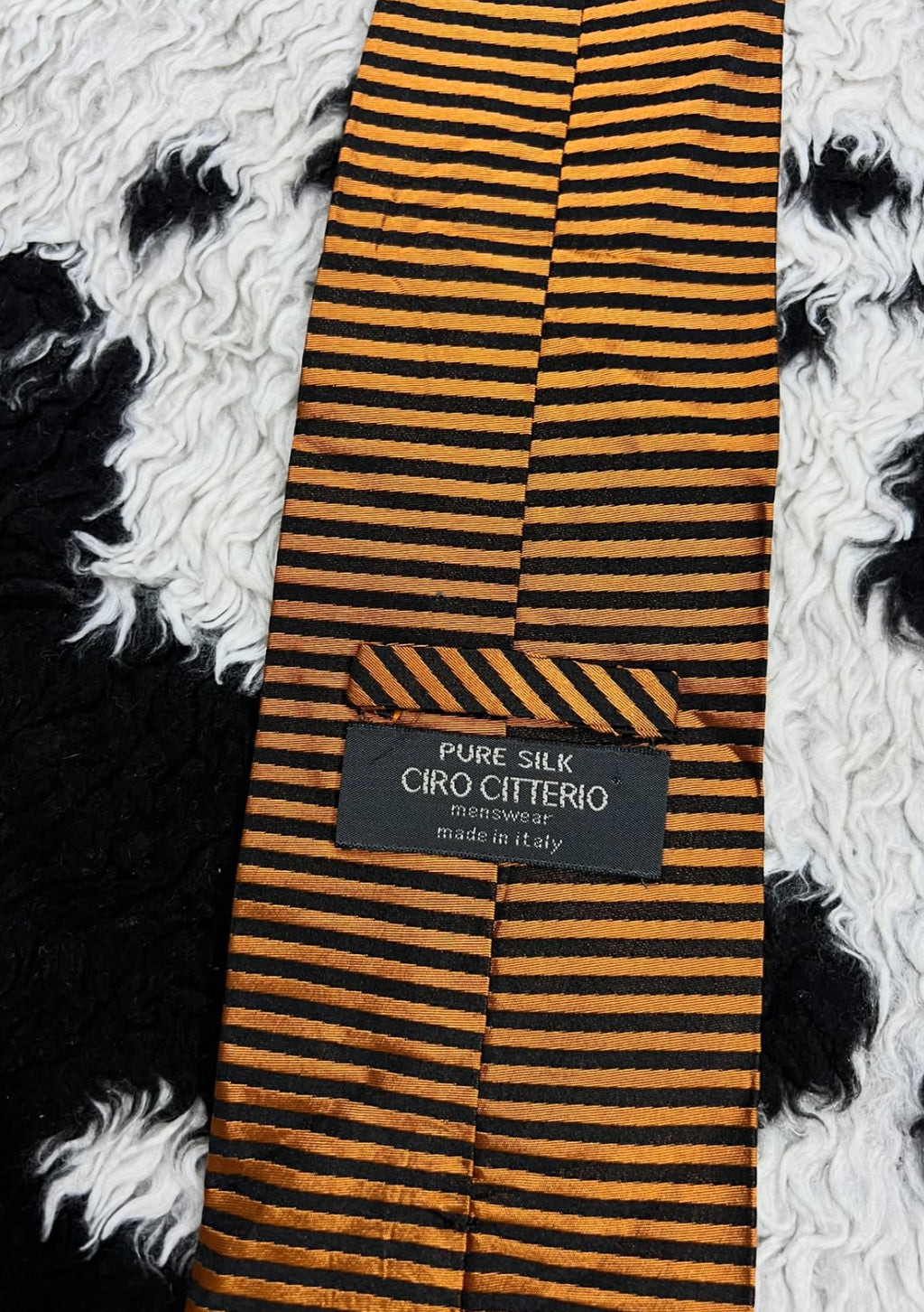 Orange & Black Striped Tie