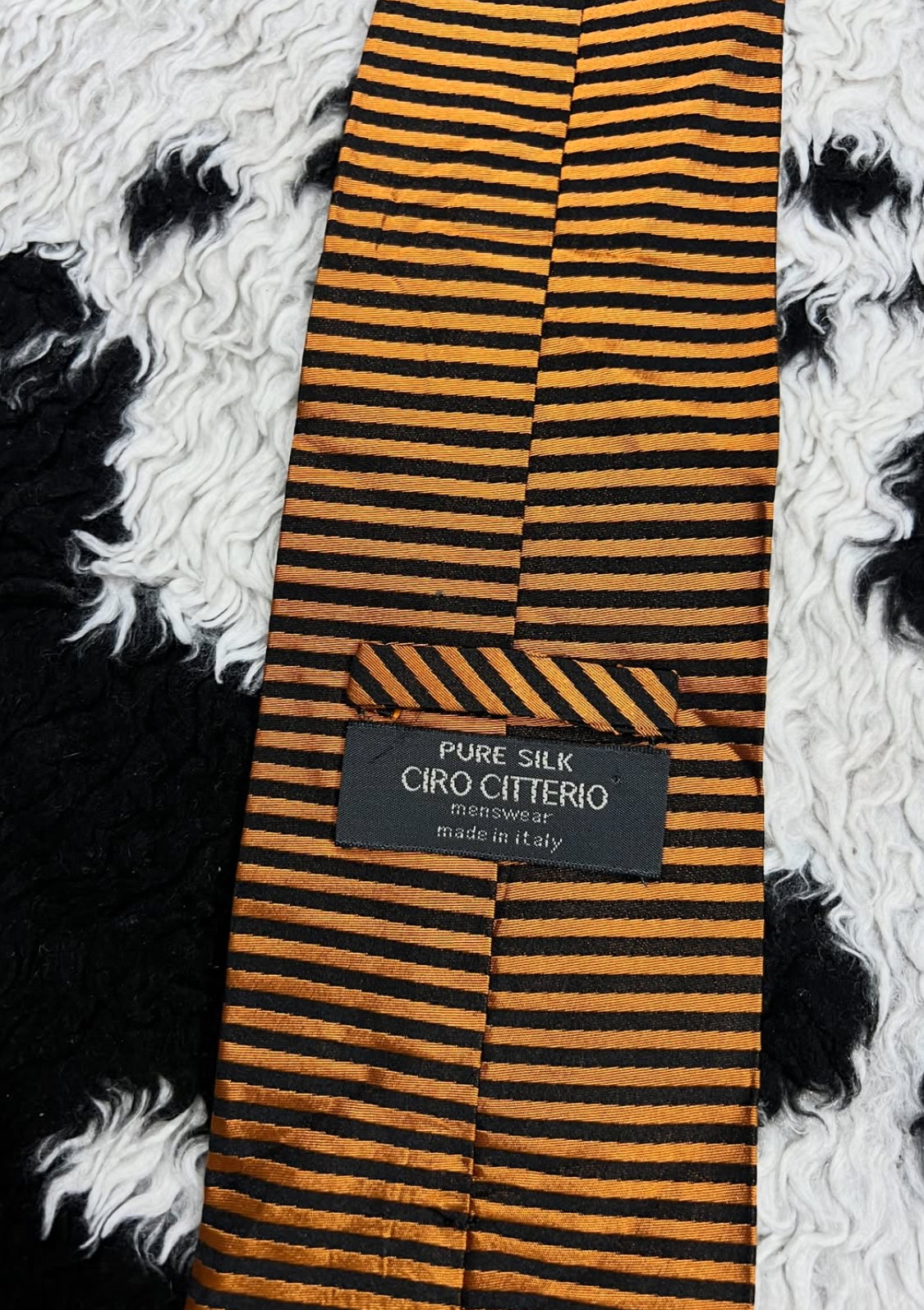 Orange & Black Striped Tie
