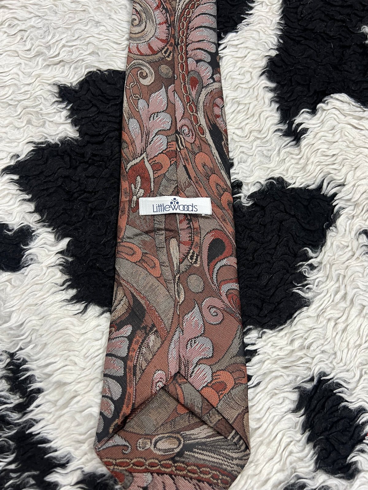 Littlewoods Brown Fully Embroidered Tie