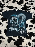 Vintage 90s Native American Wolf Tee (Medium)