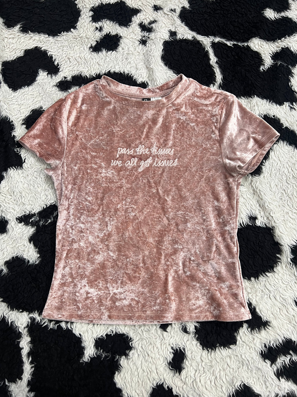 H&M "Pass the tissues, We all got issues" Velvet Top