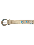 Blue Beaded Snake Skin Belt