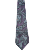 Grey & Purple Fully Embroidered Tie