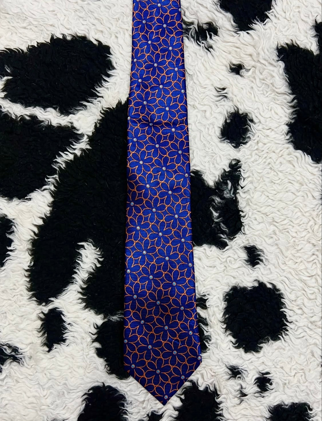 Blue & Orange Floral Tie
