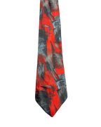 Red & Grey Abstract Tie