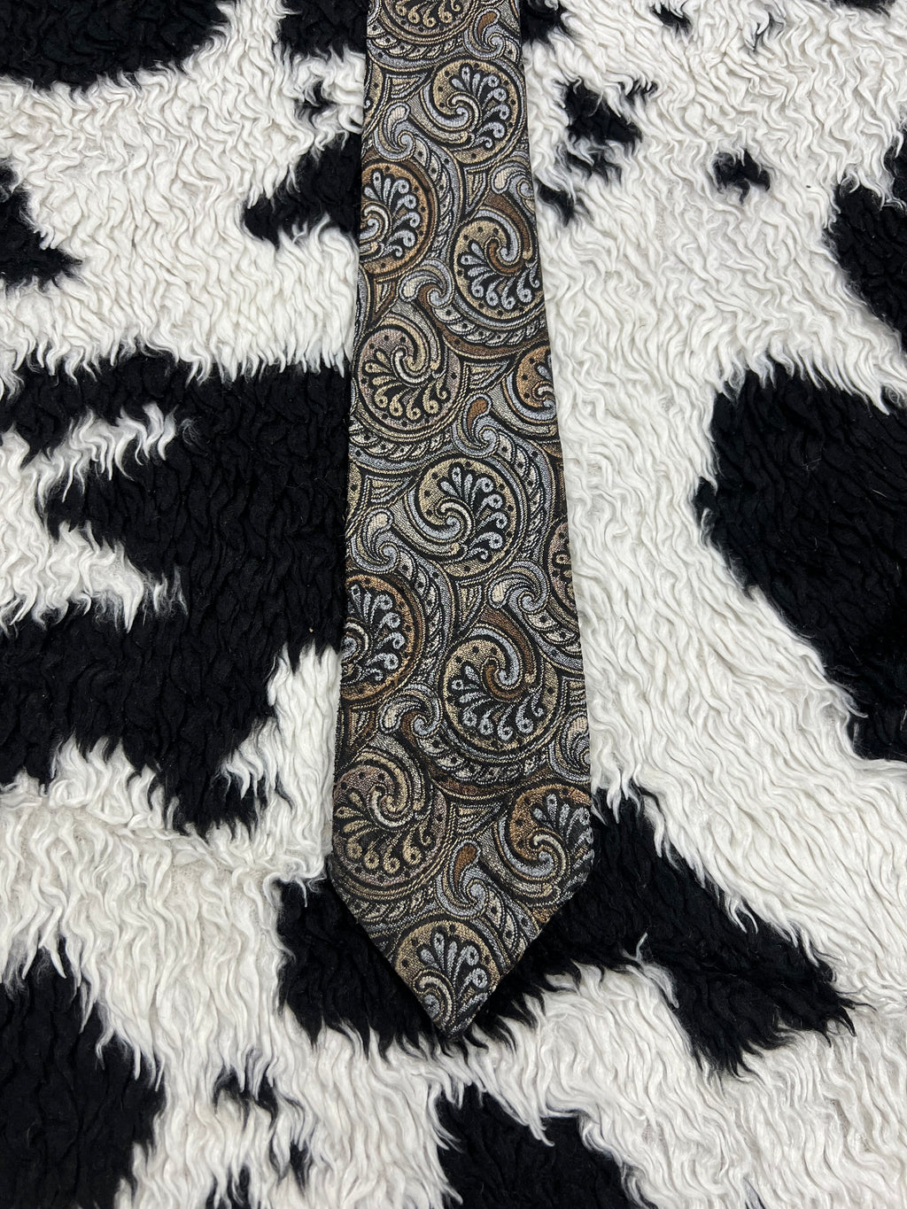 Littlewoods Fully Embroidered Narrow Brown Tie