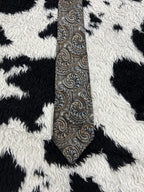 Littlewoods Fully Embroidered Narrow Brown Tie