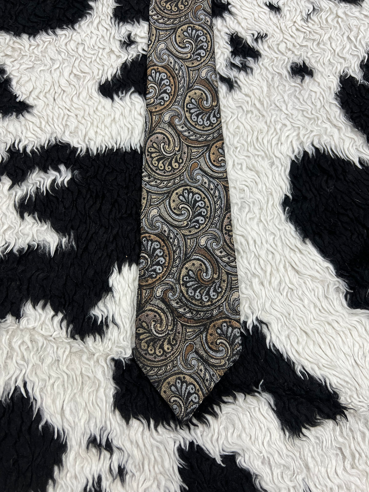 Littlewoods Fully Embroidered Narrow Brown Tie