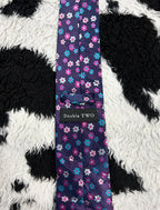Double TWO Purple Floral Tie