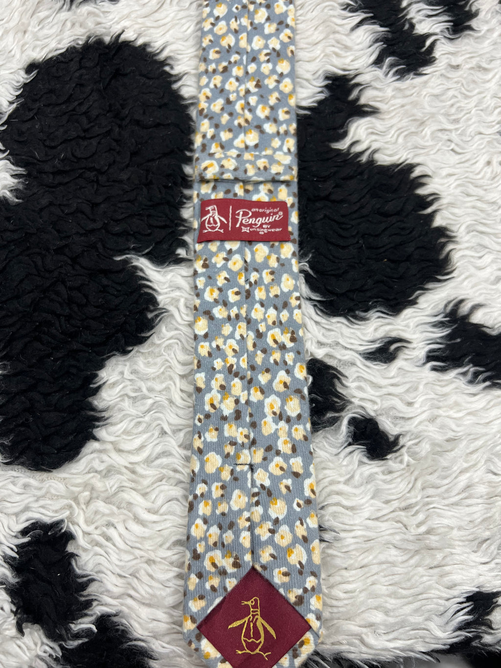Penguin Grey Floral Narrow Tie