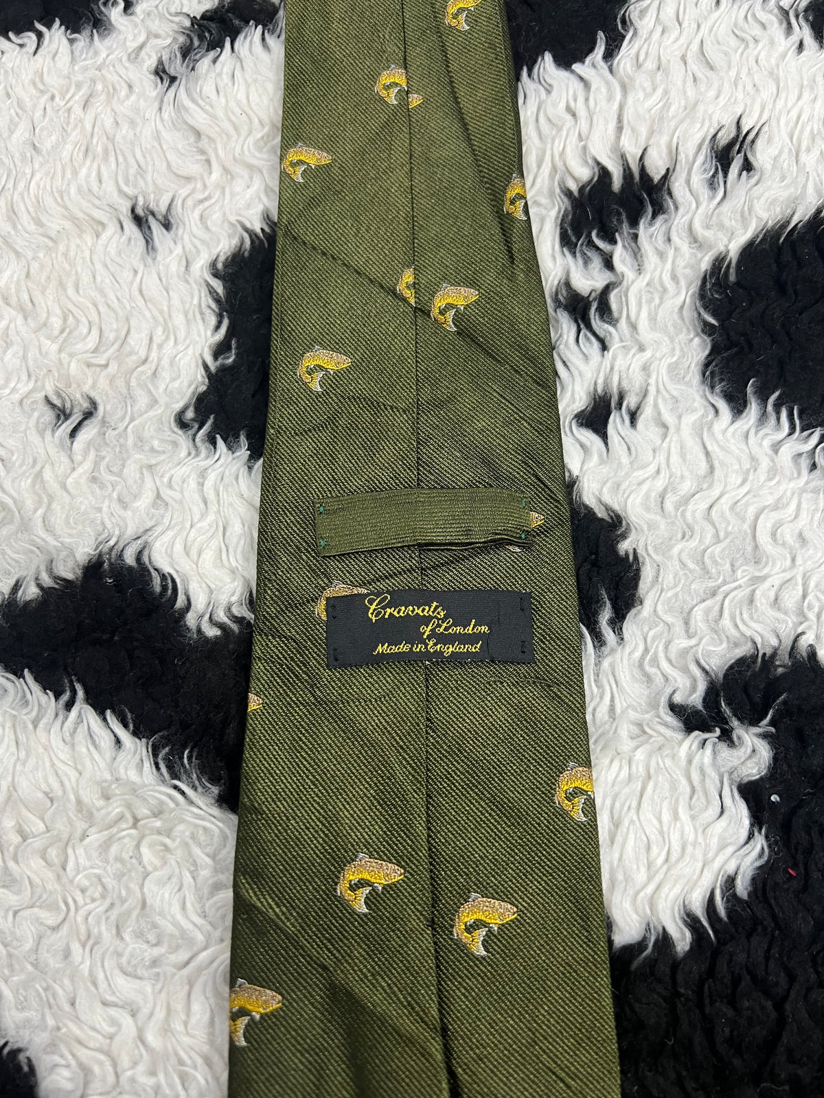Trout Fish Embroidered Tie