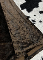 Brown Textured Velvet Long Skirt