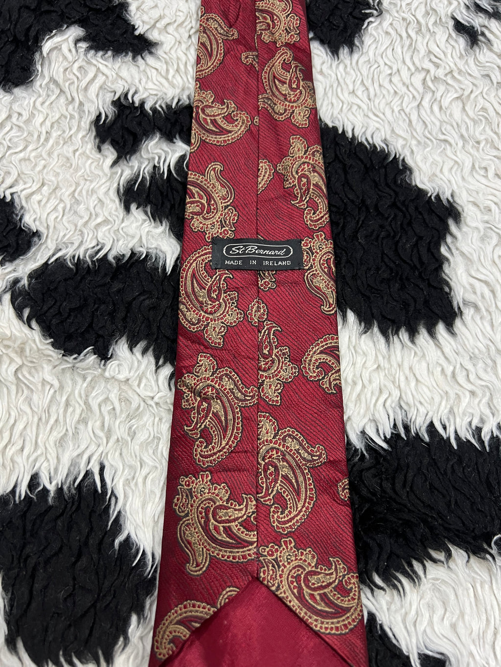 St. Bernard Red Paisley EmbroideredTie
