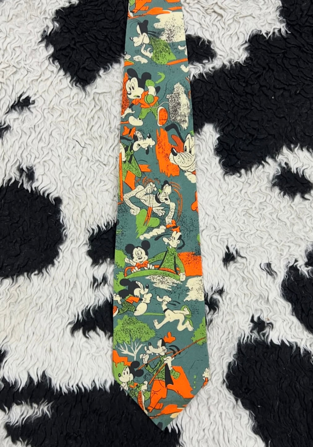 Vintage Disney Mickey Mouse & Goofy Tie