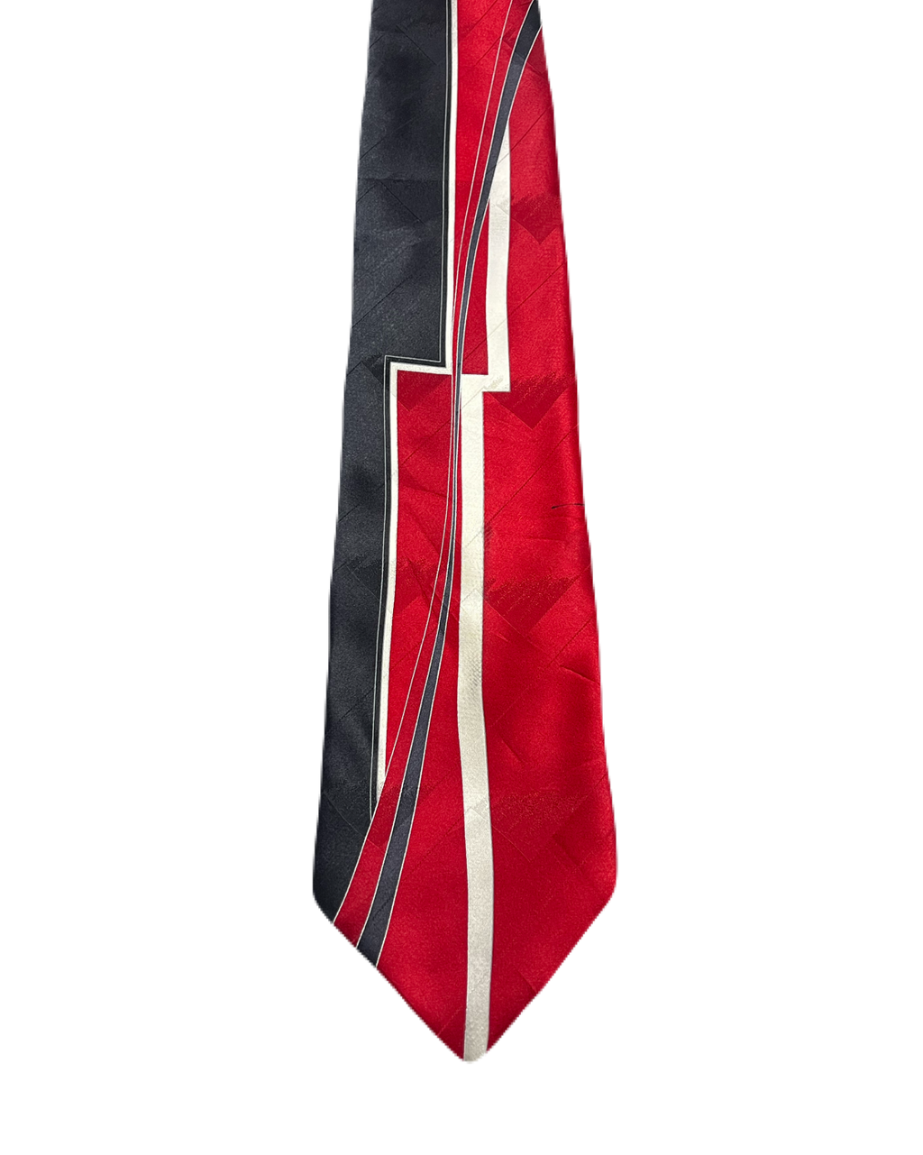 Red & Black White Striped Tie