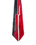 Red & Black White Striped Tie