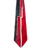 Red & Black White Striped Tie