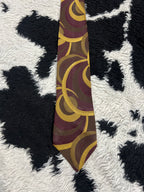 Plum & Yellow Embroidered Tie
