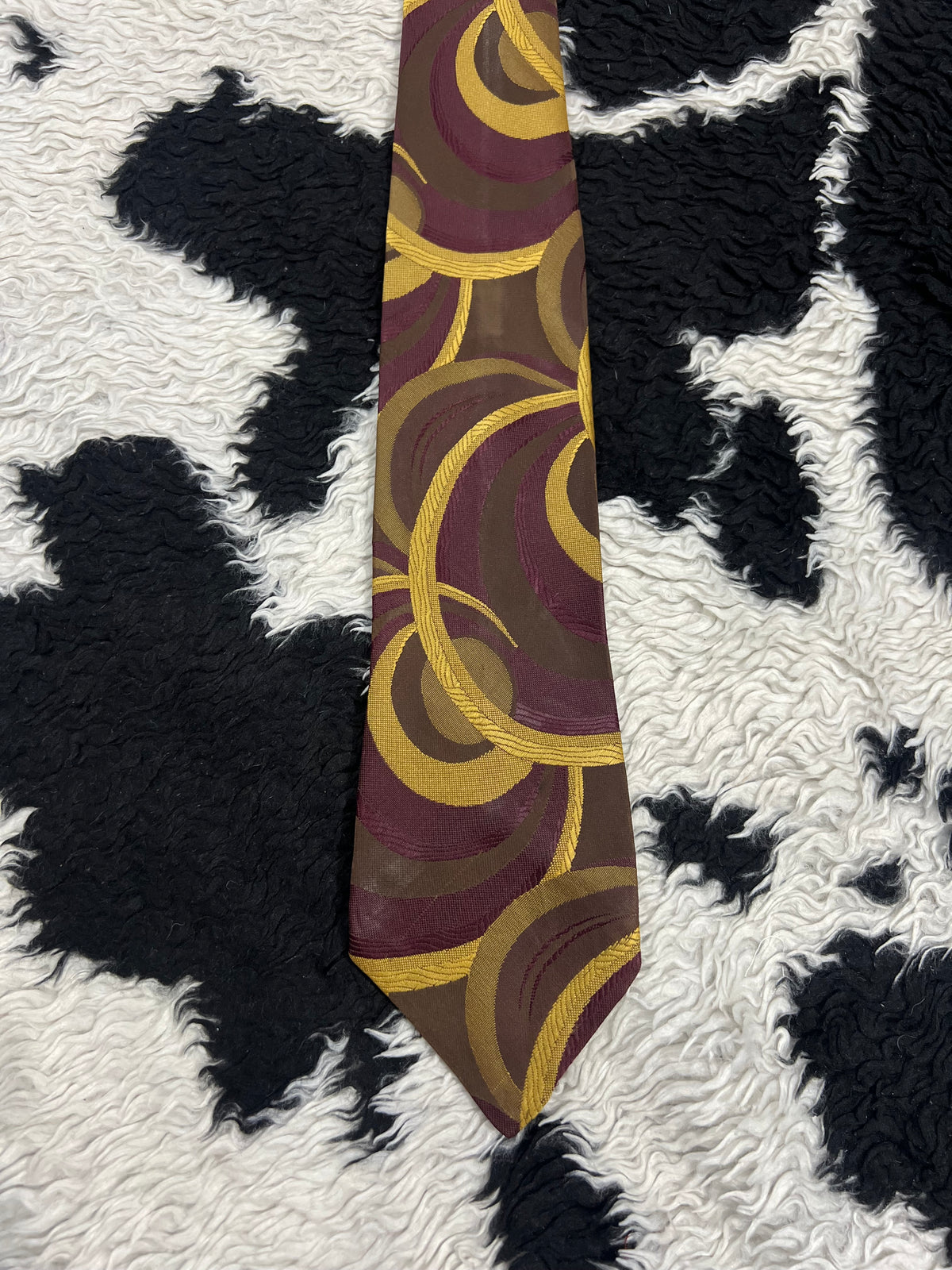 Plum & Yellow Embroidered Tie